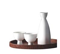 JZFOACHR Ceramic Sake Set,Sake Cup Set Design Porcelain Pottery Ceramic Cups Crafts Wine Glasses 3 Piece,3PCS