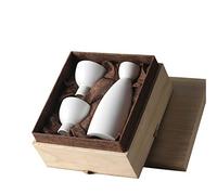 JZFOACHR Ceramic Sake Set,Sake Cup Set Design Porcelain Pottery Ceramic Cups Crafts Wine Glasses 3 Piece,3PCS