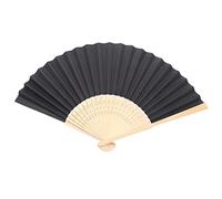 JZFOACHR DIY Wedding Party Decoration Folding Paper Hand Fan 8.25 Inch Black fan