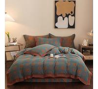 JZFOACHR Double-sided 100% cotton floral pattern duvet cover set, soft and breathable bohemian style bedding set, double-layered gauze jacquard sheet set, includes 2 pillowcases, Yellow 2,Twin