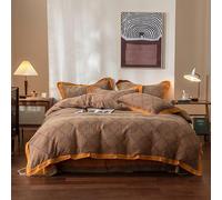 JZFOACHR Double-sided 100% cotton floral pattern duvet cover set, soft and breathable bohemian style bedding set, double-layered gauze jacquard sheet set, includes 2 pillowcases, Yellow 2,Twin