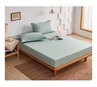 JZFOACHR Drap-housse pour petit lit double, 100% coton, extra-housse, poches profondes de 25 cm, 30 cm, doux et respirant, pour adultes, 1 pièce (vert, California King)