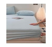 JZFOACHR Drap-housse Queen Size simple 100% coton de qualité hôtelière, drap de dessus avec poche profonde, doux et respirant, 1 drap de dessous uniquement (couleur : J, taille : Queen)