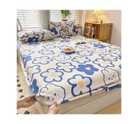 JZFOACHR Draps-housses de luxe 100% coton pour lit double, Queen, King, plus doux, sans pop-off, avec poche profonde élastique, un drap-housse uniquement (couleur : E, taille : Twin-XL)