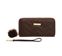 JZFOACHR Fashion ID Short Wallet Hairball Solid Color Women Zipper Purse Multiple Card Slots Clutch Womens Western (A, One Size), B, One Size