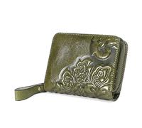 JZFOACHR Fashion Women Wallets Genuine Leather Zipper Female Card Holder Purse Wallet,Luggage (E)