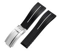 JZFOACHR Flat End 20mm 21mm Rubber Silicone Watch Bands For any brand Watch stainless steel Folding buckle Strap Brand Watchband Sports