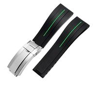 JZFOACHR Flat End 20mm 21mm Rubber Silicone Watch Bands For any brand Watch stainless steel Folding buckle Strap Brand Watchband Sports