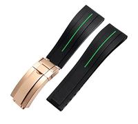 JZFOACHR Flat End 20mm 21mm Rubber Silicone Watch Bands For any brand Watch stainless steel Folding buckle Strap Brand Watchband Sports