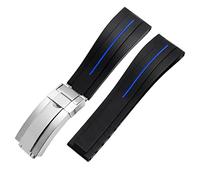 JZFOACHR Flat End 20mm 21mm Rubber Silicone Watch Bands For any brand Watch stainless steel Folding buckle Strap Brand Watchband Sports