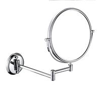 JZFOACHR Folding Double-Sided Adjustable arm Makeup Mirror Rotating Normal 5 Times Amplified Circular Magnifying Glass