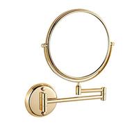JZFOACHR Folding Double-Sided Adjustable arm Makeup Mirror Rotating Normal 5 Times Amplified Circular Magnifying Glass