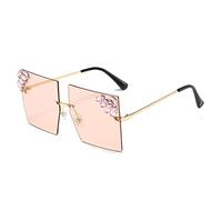 JZFOACHR Generisch -Rimless Sunglasses Fashion Large Diamond Rimmed Glasses Personality Street Shot Sunglasses, One colour, One Size