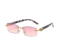 JZFOACHR Generisch Unique Rimless Crystal Sunglasses For Women Vintage Gradient Small Sqaure Rhinestone Shiny Sun Glasses Female Shades