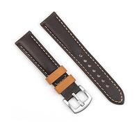 JZFOACHR Genuine Leather Watch Band 18mm 20mm 22mm 24mm Vintage Watch Strap Wristband Replacement Fit for Each Watches Lasting (Band Color : Coffee, Band Width : 18mm)