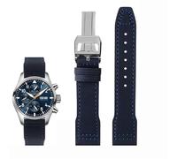 JZFOACHR High Density Nylon cowhide For IWC Mark Pilot Prince Bertolo Portugal Folding buckle watchband 20 21mm Men's bracelet Nylon cowhide leather watch strap