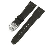 JZFOACHR High Density Nylon Cowhide Watch Strap 20mm 21mm Genuine Leather Embossing Green Blue Watchband Replace for Series Accessories