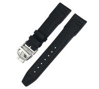 JZFOACHR High Density Nylon Cowhide Watch Strap 20mm 21mm Genuine Leather Embossing Green Blue Watchband Replace for Series Accessories