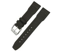 JZFOACHR High Density Nylon Cowhide Watch Strap 20mm 21mm Genuine Leather Embossing Green Blue Watchband Replace for Series Accessories