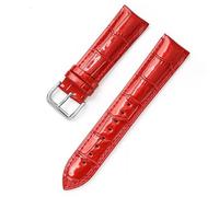 JZFOACHR Leather Bracelets 12mm 14mm 16mm 18mm 20mm 22mm Watch Strap Pin Buckle Shiny Leather Band Wrist Belt Tool,red,18mm