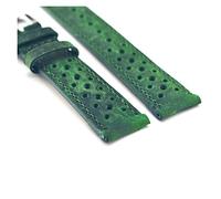 JZFOACHR Leather Handmade Watch Band 18mm 20mm 22mm 24mm Vintage Hollow Design Watch Strap Green Replacement Watchstraps Lasting (Band Color : Green, Band Width : 22mm)