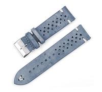 JZFOACHR Leather Watch Strap Porous Breathable Watchband 18mm 20mm 22mm 24mm Handmade Stitching Watch Bracelets Replacement Lasting (Band Color : Army Blue, Band Width : 20mm)