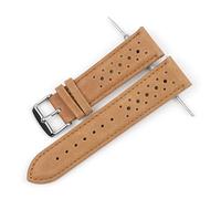JZFOACHR Leather Watch Strap Porous Breathable Watchband 18mm 20mm 22mm 24mm Handmade Stitching Watch Bracelets Replacement Lasting (Band Color : White, Band Width : 20mm)