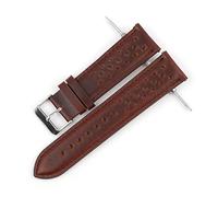 JZFOACHR Leather Watch Strap Porous Breathable Watchband 18mm 20mm 22mm 24mm Handmade Stitching Watch Bracelets Replacement Lasting (Band Color : Red, Band Width : 20mm)