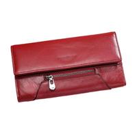 JZFOACHR Leather Women Wallet Female Money Bags Zipper Card Holder Handy High Capacity,A-19 * 10 * 3cm