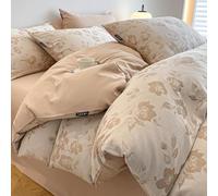 JZFOACHR Luxury Class A Jacquard Cotton Brushed Four-Piece Bedding Set Jacquard Bedding Set with Zipper Closure, Include 1 Duvet Cover and 2 Pillow Shams, All Seasons,Green,Full
