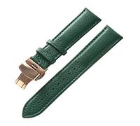 JZFOACHR Men Lychee Pattern Soft Colorful Genuine Leather Watch Strap with Quick Release Butterfly Buckle Replacement Accessories(Green,20mm), 20mm, agate