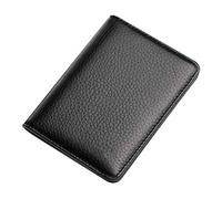 JZFOACHR Men's and Women's Leather Card Holder, Thin Driver's License, Compact Card Holder, Certificate Bag, Bank Card Wallet,Black