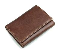 JZFOACHR Men's Wallet，Blocking Leather Vintage Multi-Card Slots Tri-fold Wallet，Red-One Size