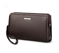 JZFOACHR Mens Wallet Leather Genuine Coin Pocket Long Zipper Coin Purse for Men Clutch Business Male Wallet Large Men Wallets，B-One Size