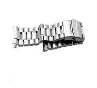 JZFOACHR Metal watch band, Watch Stainless Steel Watch Band Strap Wristband Curved End Watch Strap Double Lock Buckle Replacement Wrist Belt