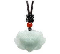 JZFOACHR Natural Burmese Jade Pendant/Lotus Pendant/Ice Jade Pendant/Amulet Reiki Pendant/Valentine's Day, Christmas, Birthday Gift
