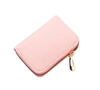 JZFOACHR New Men Business Card Holder Leather Credit Women Zipper Pocket Unisex Case Coin Purse,Luggage (B)