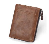 JZFOACHR PU Leather Wallet for Men Bifold Purse RFID Anti Theft Clutch Bag Card Purse, Brown, One Size, Retro