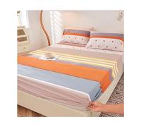 JZFOACHR Queen Size Fitted Sheet Only Jersey Knit Cozy T Shirt Like King Bed Linen 4 Way Stretchy Snug Fit Bedspreads No More Slipping Off for Mattress (Color : A, Size : Twin-XL)