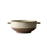 JZFOACHR Ramen Bowl Handmade Stoneware Tableware Household Large Soup Bowl Rice Noodle Soup Bowl Double-Eared Bowl Breakfast Bowls(B)