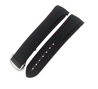 JZFOACHR Rubber Nylon Leather Watchband 20mm 22mm 19 21mm For Seamaster GMT Planet Ocean Diver 300 Orange Silicone Watch Strap