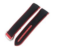JZFOACHR Rubber Nylon Leather Watchband 20mm 22mm 19 21mm For Seamaster GMT Planet Ocean Diver 300 Orange Silicone Watch Strap