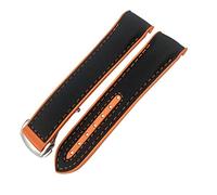 JZFOACHR Rubber Nylon Leather Watchband 20mm 22mm 19 21mm For Seamaster GMT Planet Ocean Diver 300 Orange Silicone Watch Strap