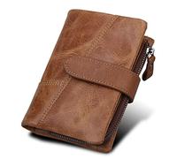 JZFOACHR Short Genuine Leather Men's Wallet First Layer Cowhide Anti-Theft Brush Money Clip Wallet Wallet，Argento-As Shown in The Picture
