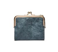 JZFOACHR Small Fashion Ladies Square Short Wallet PU Leather Card Holder Metal Small Coin Purse Vintage Women's Clutch,Luggage (H)