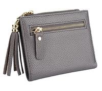 JZFOACHR Small Wallets for Women Ladies Mini Coin Purse Cash Card Holder RFID Protection Compact Genuine Leather, Gray, One Size