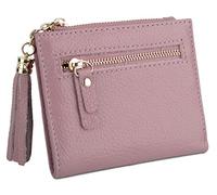JZFOACHR Small Wallets for Women Ladies Mini Coin Purse Cash Card Holder RFID Protection Compact Genuine Leather, Gray, One Size