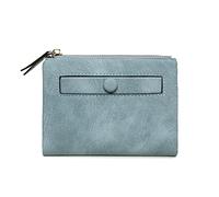 JZFOACHR Small Women Lady PU Leather Wallets Fashion Korean Multifunctional Frosted Female Short Retro Coin Purse Clutch Card Holder,Luggage (E)