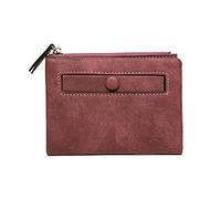 JZFOACHR Small Women Lady PU Leather Wallets Fashion Korean Multifunctional Frosted Female Short Retro Coin Purse Clutch Card Holder,Luggage (E)