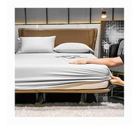 JZFOACHR Soft Twin Fitted Sheet 100% Cotton No Pop-Off Elastic Deep Pocket Cooling Bed Linen Sateen Weave Bottom Sheets for Adults (Color : Green, Size : Full)